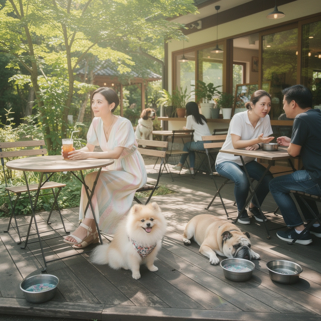 ペットのための食器とお水のボウルが並んでいる写真
