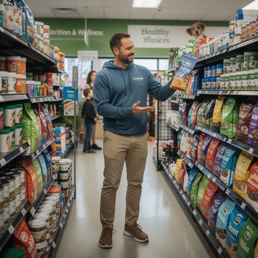 ペット用の安全なハーネスを試着している犬の姿